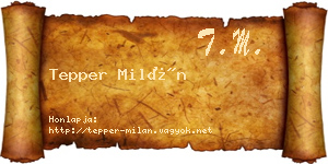 Tepper Milán névjegykártya
